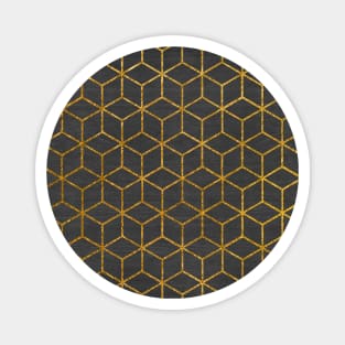 Black and Gold Geometry Magnet